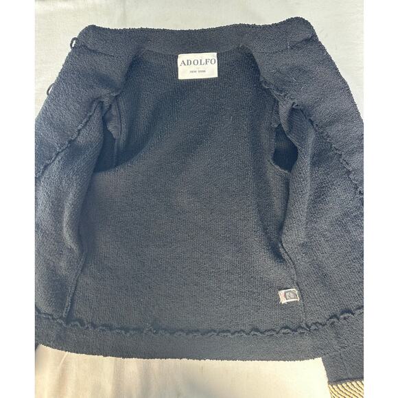 VTG Adolfo New York Women's sz Sm (see descr*) Wool Gold Buttons Cropped Blazer - Picture 4 of 13